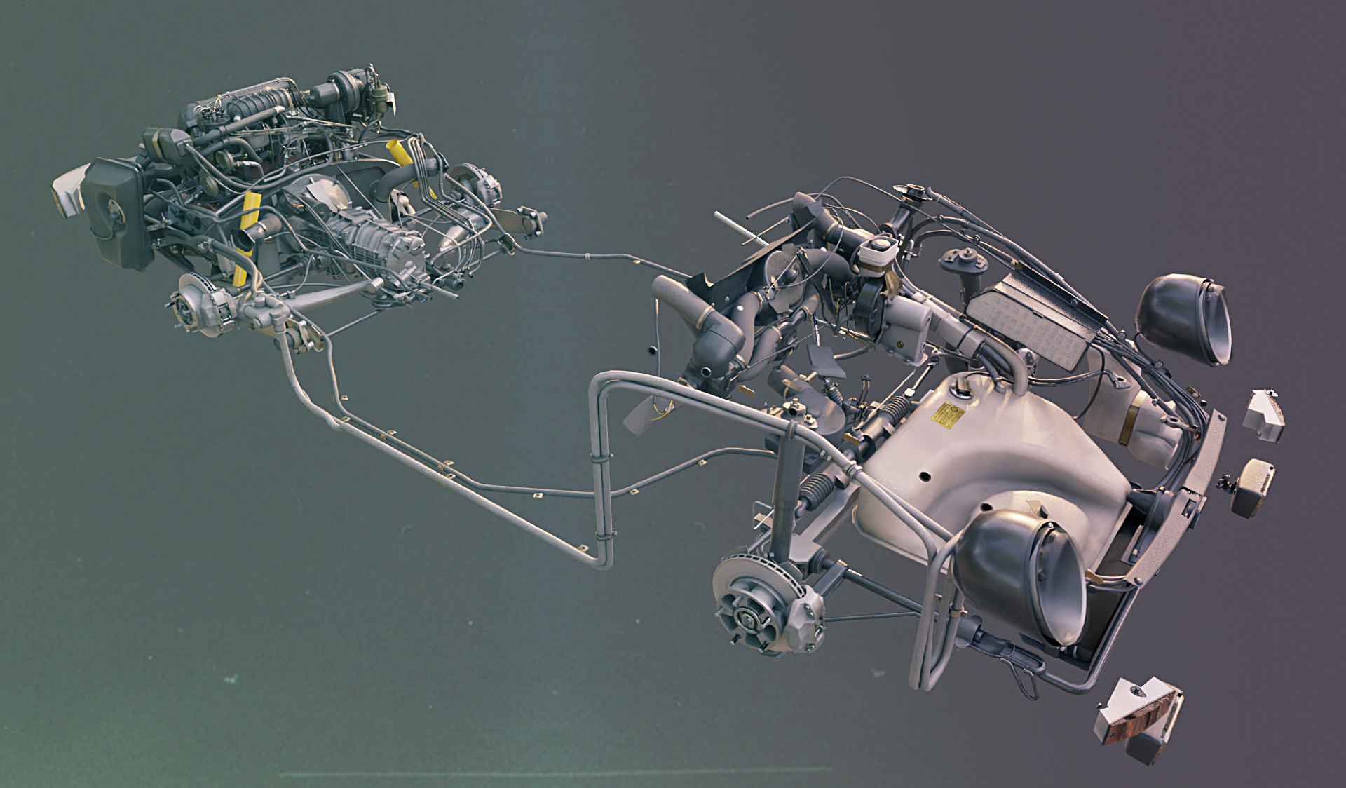 Detailed chassis and mechanical components