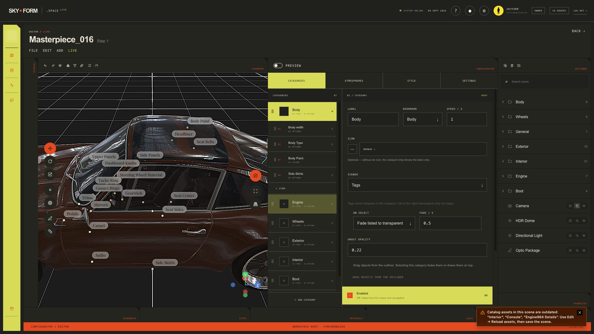 Configurator editor interface