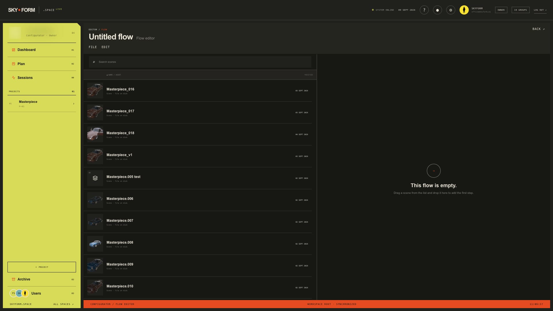 Flow editor interface