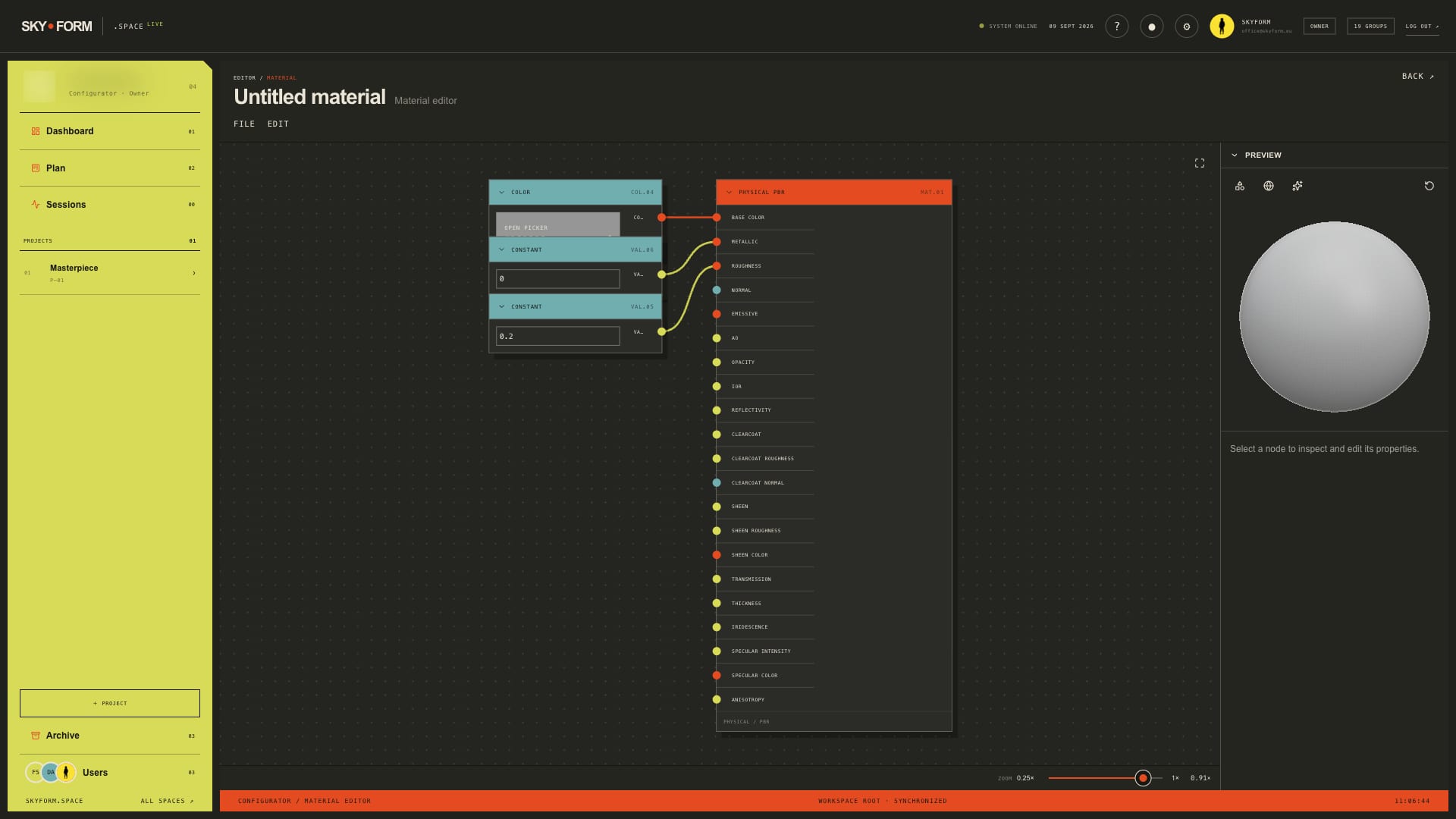 Material editor