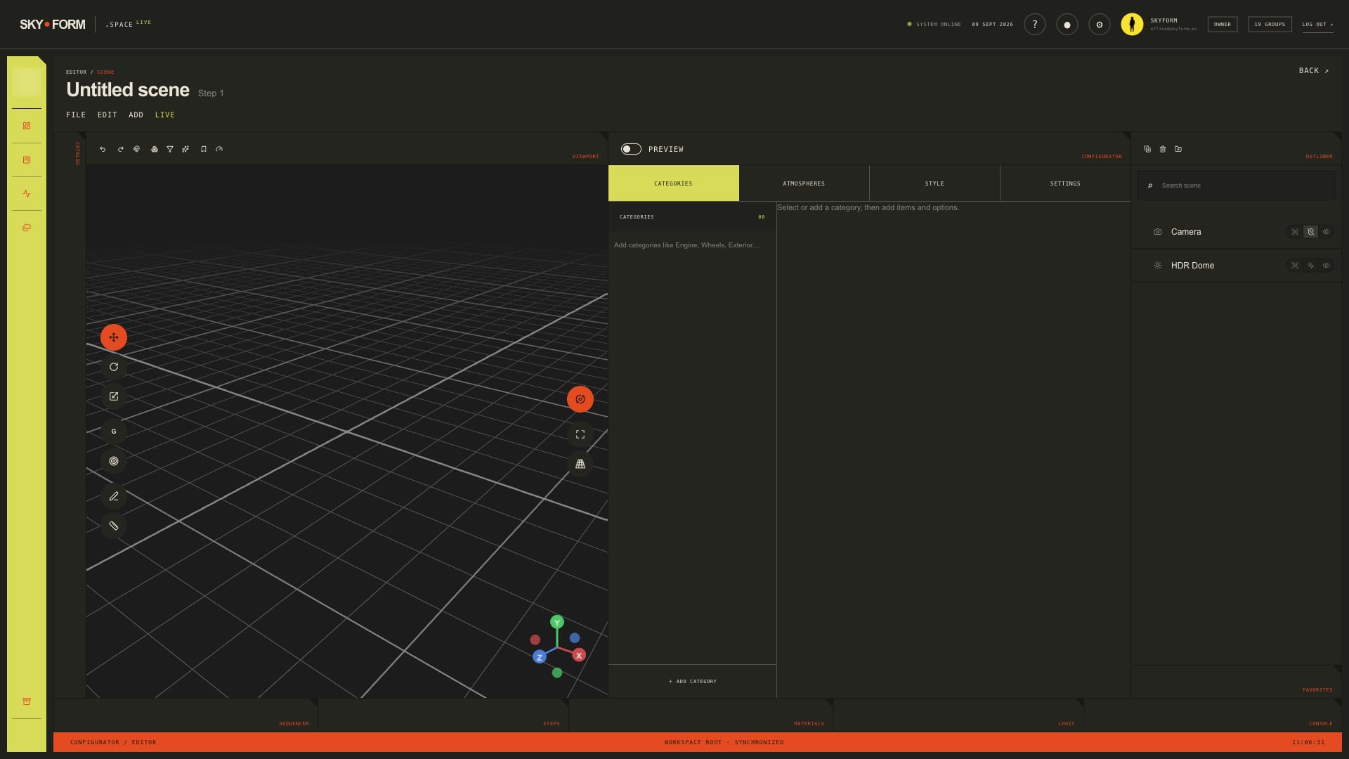 Scene editor